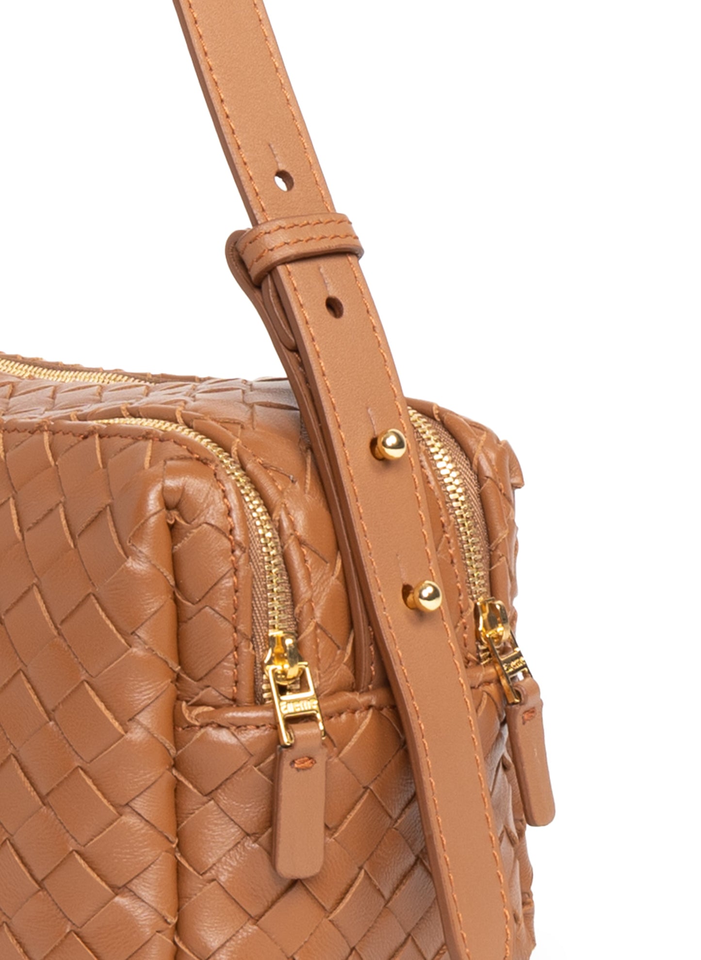 Trousse Woven Leather Cognac