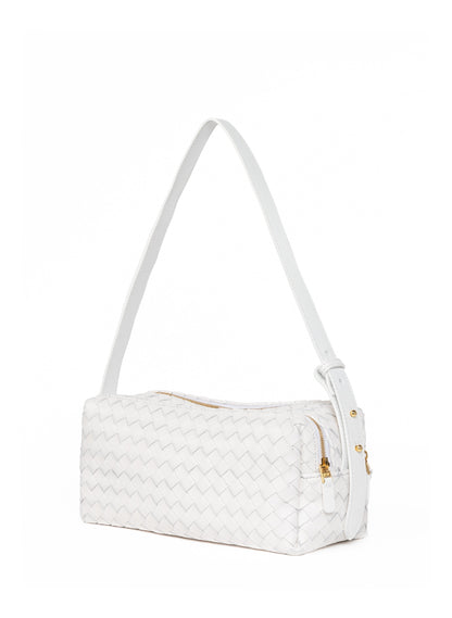 Trousse Woven Leather White